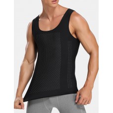 Mens Abdomen Control Breathable Quick Drying Thin High Elasticity Skinny Tank Top Shapewear