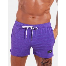 Mens Sport Solid Color Quick Dry Pocket Drawstring Shorts