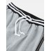 Sport Mens Cotton Solid Color Drawstring Finess Shorts With Zipper Pocket