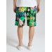 Mens Tropical Pineapple Print Holiday Mid Length Drawstring Shorts