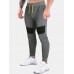 Men Jogger Sweatpants Zip Pocket Elastic Waist Ankle Length Pants