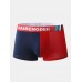 Mens Solid Color Patchwork Boxer Shorts Letter Print Waistband Cozy U Convex Underwear