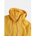 Mens Waffle Textured Solid Pouch Pocket Loose Drawstring Hoodies