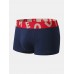 Mens Cotton Breathable Cozy Underwear Letter Waistband Boxers With Pouch