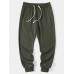 Men Pure Drawstring Loose Jogging Sweatpants