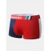 Mens Solid Color Patchwork Boxer Shorts Letter Print Waistband Cozy U Convex Underwear