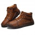 Men Hand Stitching Non Slip Outdoor Casual Microfiber Leather Boots