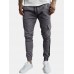 Men Side Striped Cargo Side Pocket Drawstring Elastic Waist Casual Jogger Pants