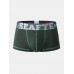 Mens Contrast Piping Cotton Breathable Letter Embroidery Waistband Boxers Underwear With Pouch