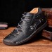 Menico Men’s Leather Soft Hand Sewn Lace Up Non Slip Wearable Casual Booties