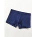 Mens Cotton Solid Color 4Pcs Breathable Elastic Mid Waist Thin Boxers