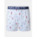 Mens 100  Cotton Allover Pringing Breathable Loose Home Lightweight Boxers