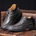 Men Non Slip Soft Sole Casual Leather Hand Sewn Boots