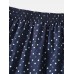 Mens 100  Cotton Polka Dot Print Thin Breathable Button Fly Home Elastic Waist Boxers