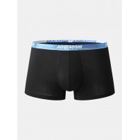 Mens Modal Cozy Solid Color Letter Waistband U Pouch Soft Boxers