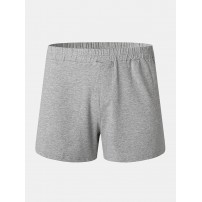 Mens Cotton Solid Color Thin Breathable Loose Comfy Home Shorts Boxers