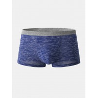 Mens Cotton Thread Traceless Breathable Comfy U Convex Pouch Boxers